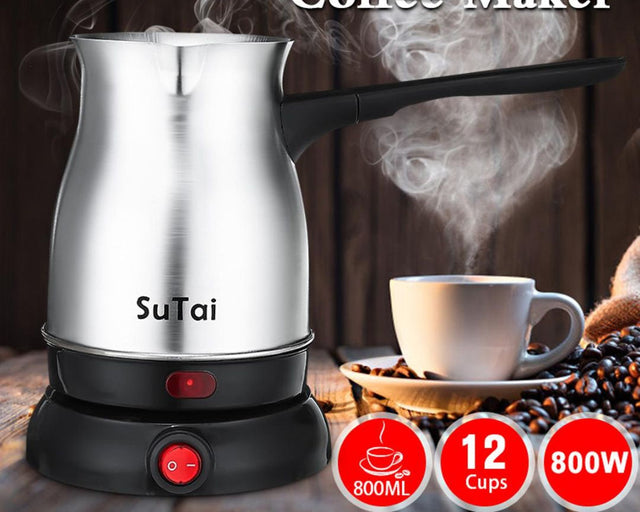 Stainless Steel Electric Coffee Pot - 800ml