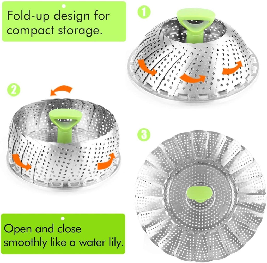 Stainless Steel Folding Collapsible Steamer Basket