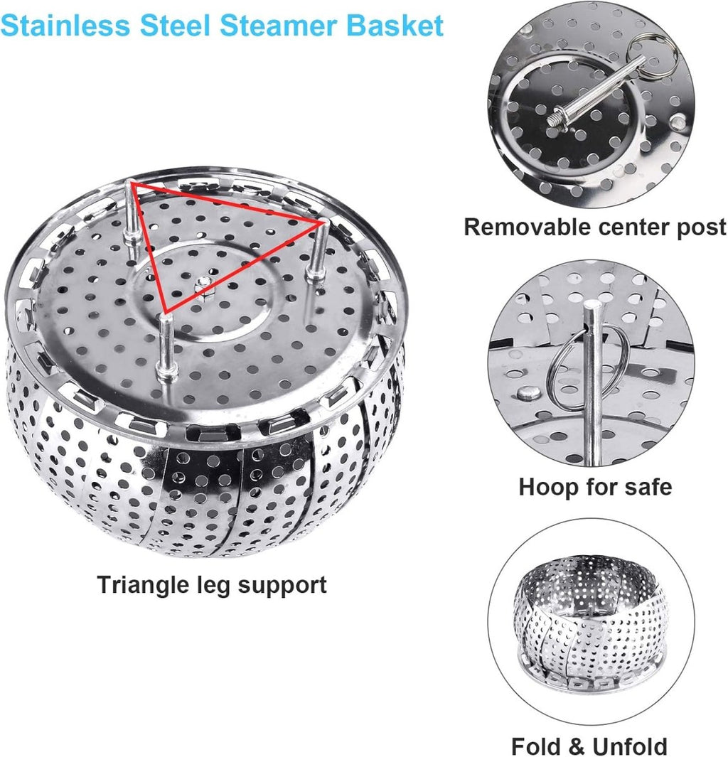 Stainless Steel Folding Collapsible Steamer Basket
