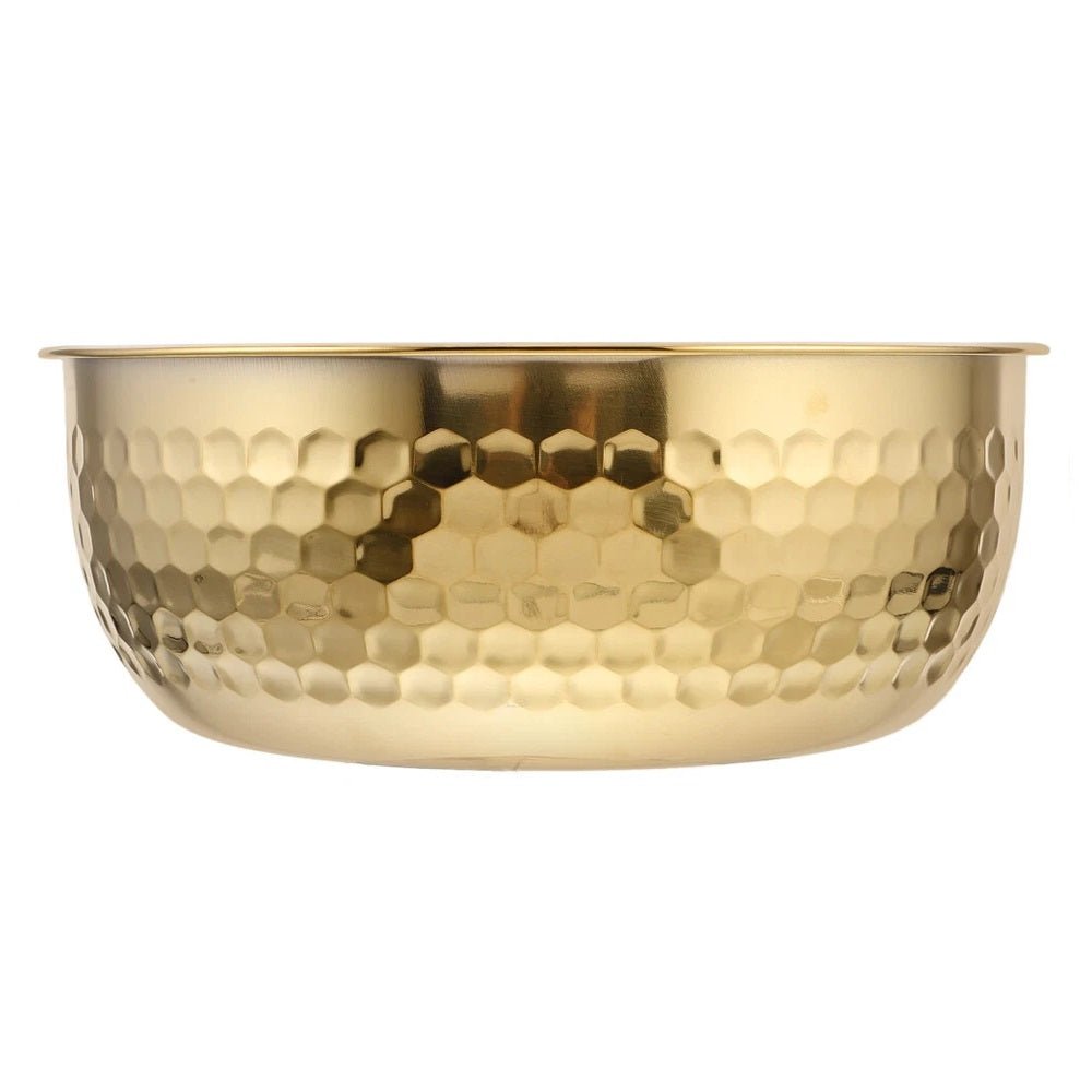 Stainless Steel Hammer Pattern Mixing Bowl