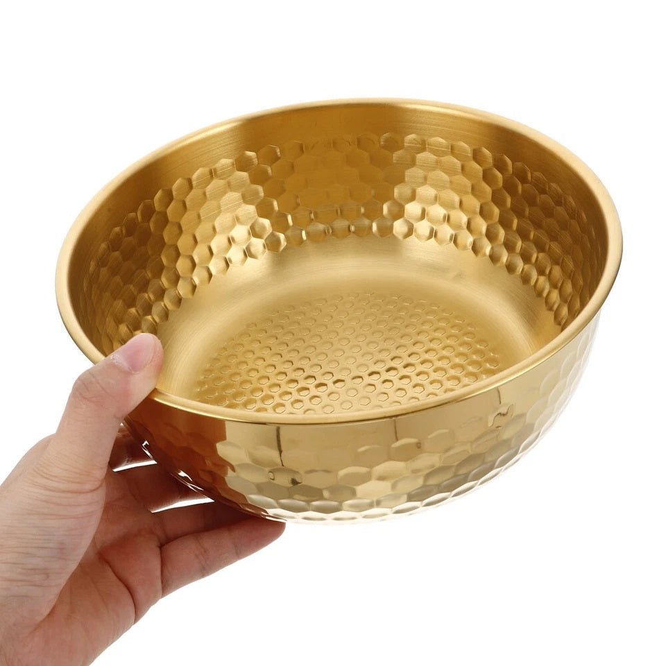 Stainless Steel Hammer Pattern Mixing Bowl