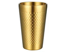 Stainless Steel Hammered Texture Golden Glass