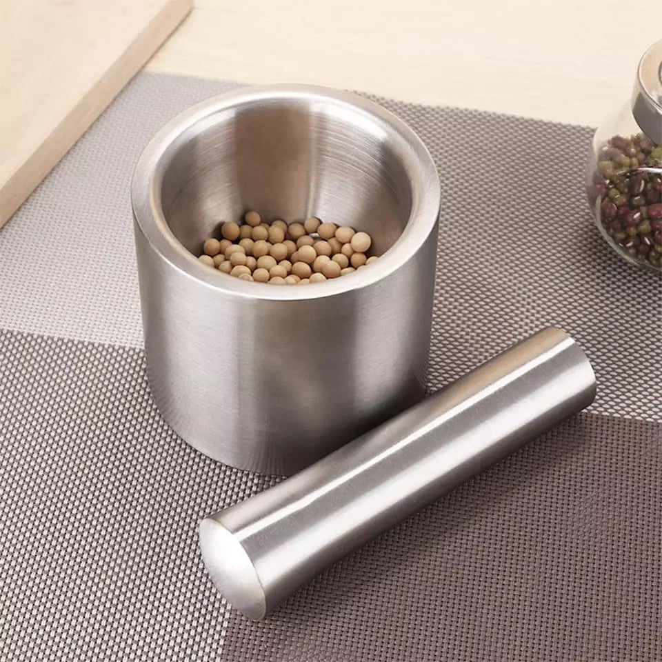 Stainless Steel Herb Spice Grinder Mortar and Pestle Set