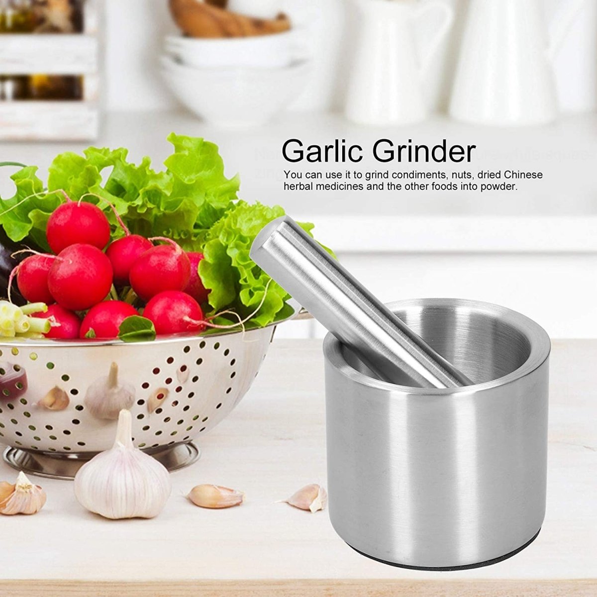 Stainless Steel Herb Spice Grinder Mortar and Pestle Set