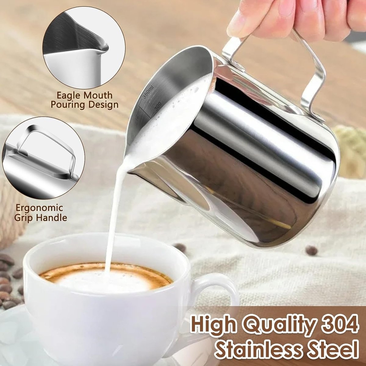 Stainless Steel Milk Fother Pitcher
