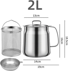 Stainless Steel Oil Pot with Strainer and Frying Basket