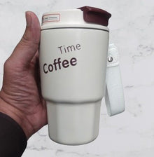 Stainless Steel Reusable Coffee Cup with Colored Lid