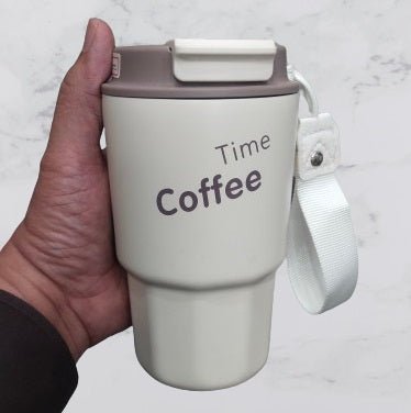 Stainless Steel Reusable Coffee Cup with Colored Lid