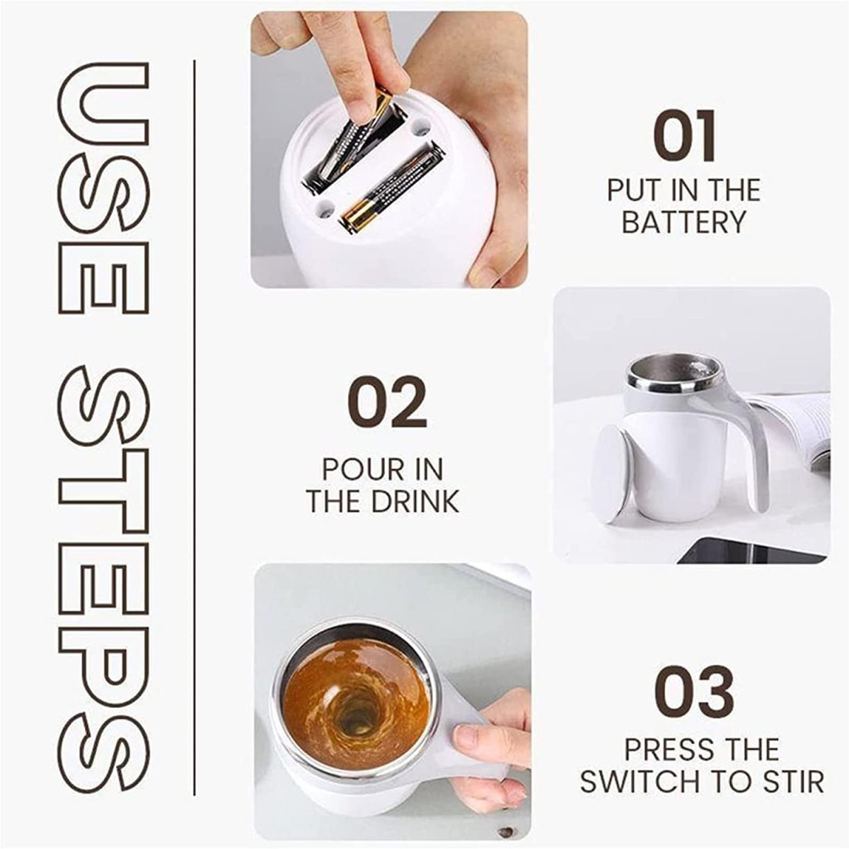 Stainless Steel Self Stirring Mug