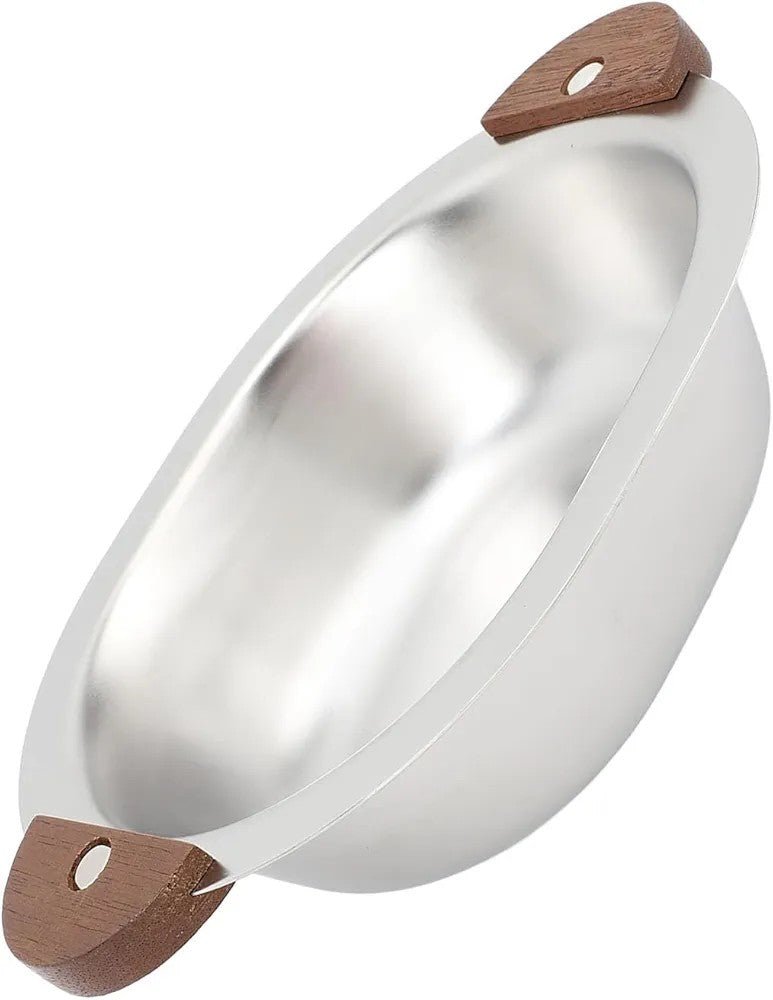 Stainless Steel Serving Bowl with Wooden Handles