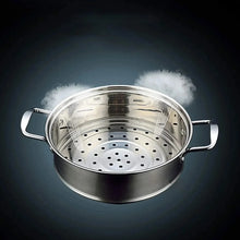 Stainless Steel Three Layers Steamer Pot With Glass Lid
