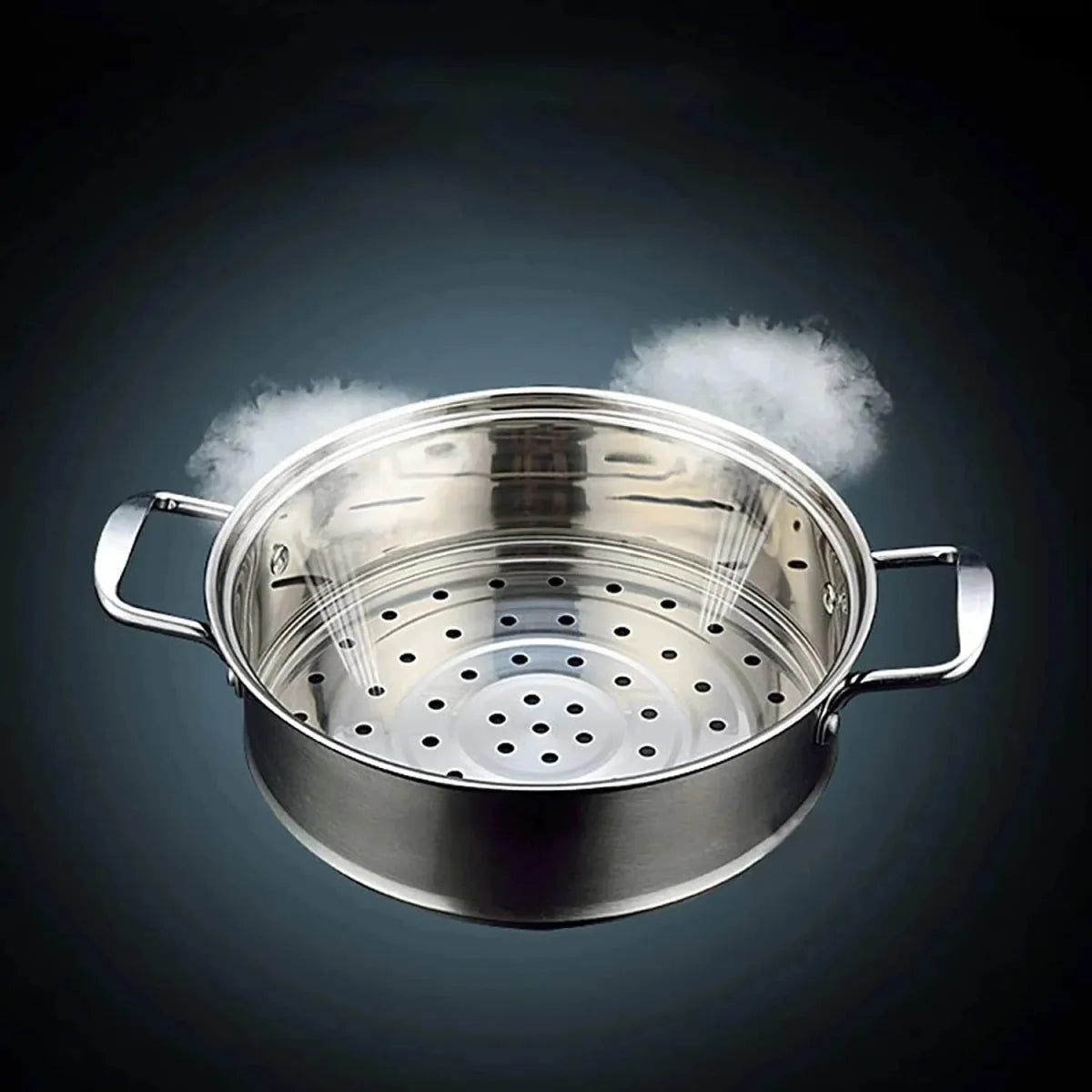 Stainless Steel Three Layers Steamer Pot With Glass Lid