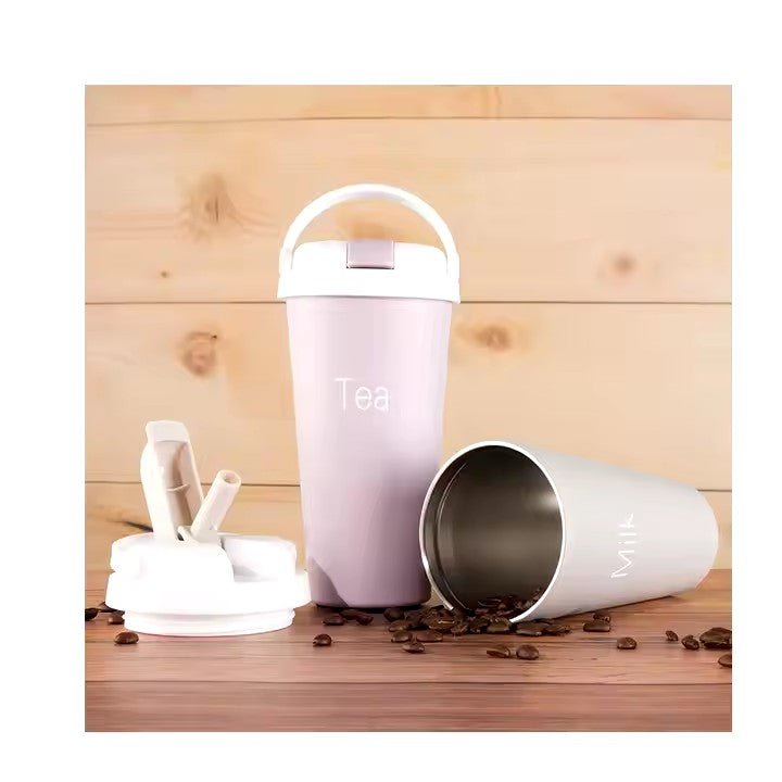 Stainless Steel Tumbler with Straw and Lids