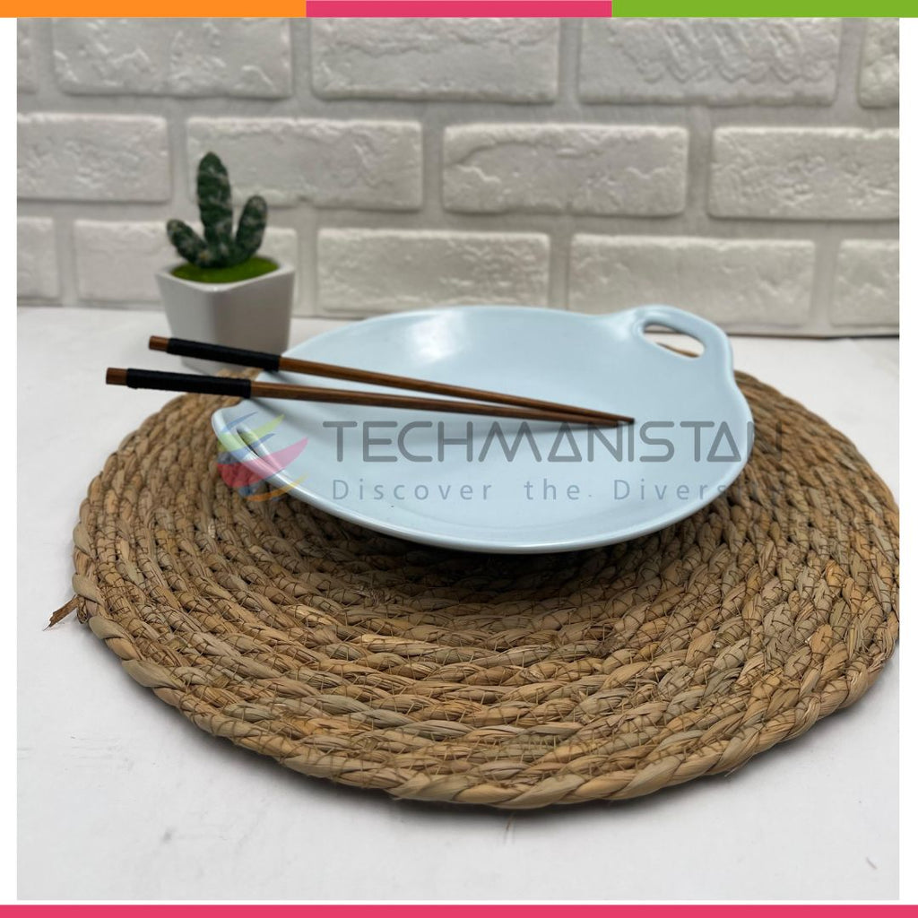 Stoneware Food Serving Tray with Handle