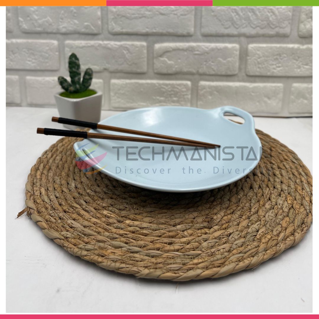 Stoneware Food Serving Tray with Handle