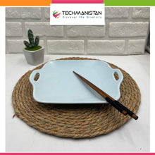 Stoneware Food Serving Tray with Handle