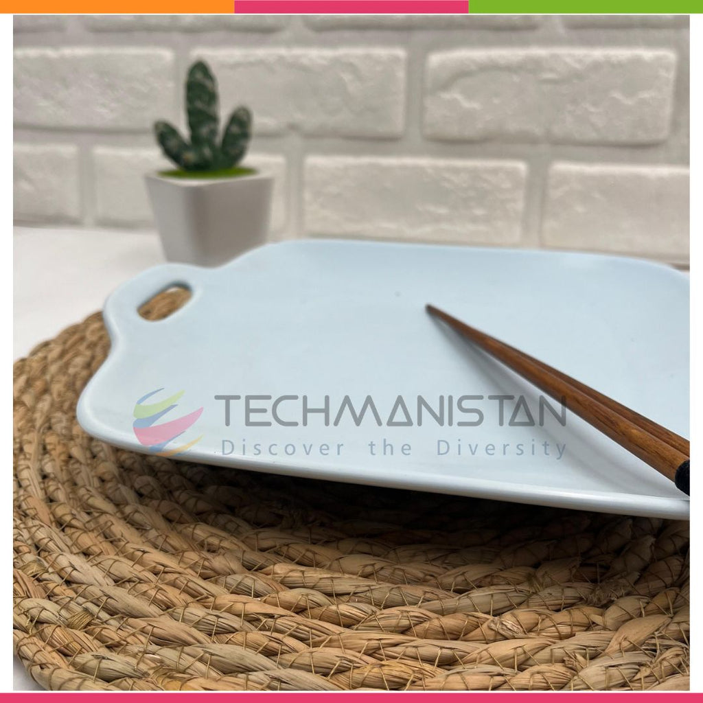 Stoneware Food Serving Tray with Handle