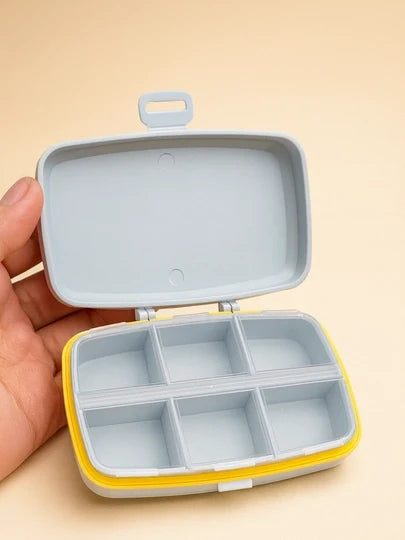 6 Compartment Pill Box Medicine Box - Random Color