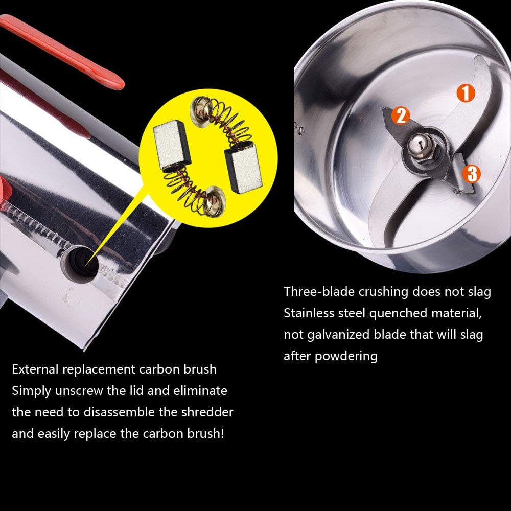 Techmanistan 400Grams High-Speed Electric Grain Grinder Mill Stainless Steel Powder Grinder