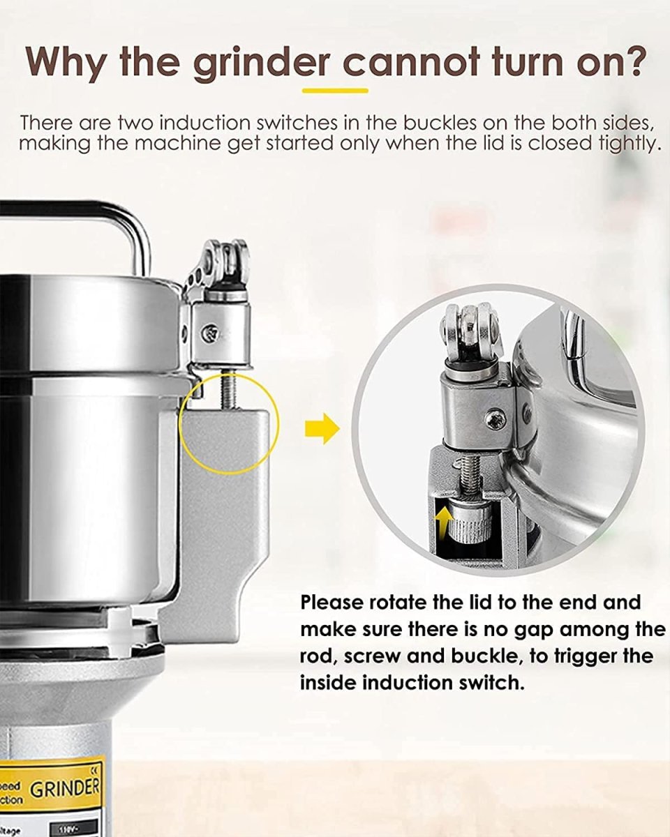 Techmanistan 400Grams High-Speed Electric Grain Grinder Mill Stainless Steel Powder Grinder
