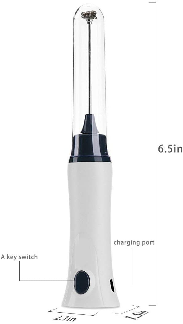 Techmanistan Rechargeable Milk Foamer, Electric Rechargeable Foamer Coffee Beater & Egg Beater, Milk Frother Fryer