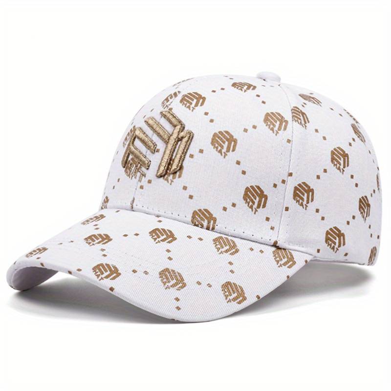 Trendy Black and White Peaked Hat with Golden Accents – Adjustable & Breathable