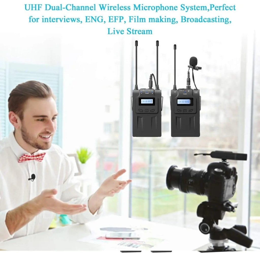 UHF Dual Channel Wireless Microphone System