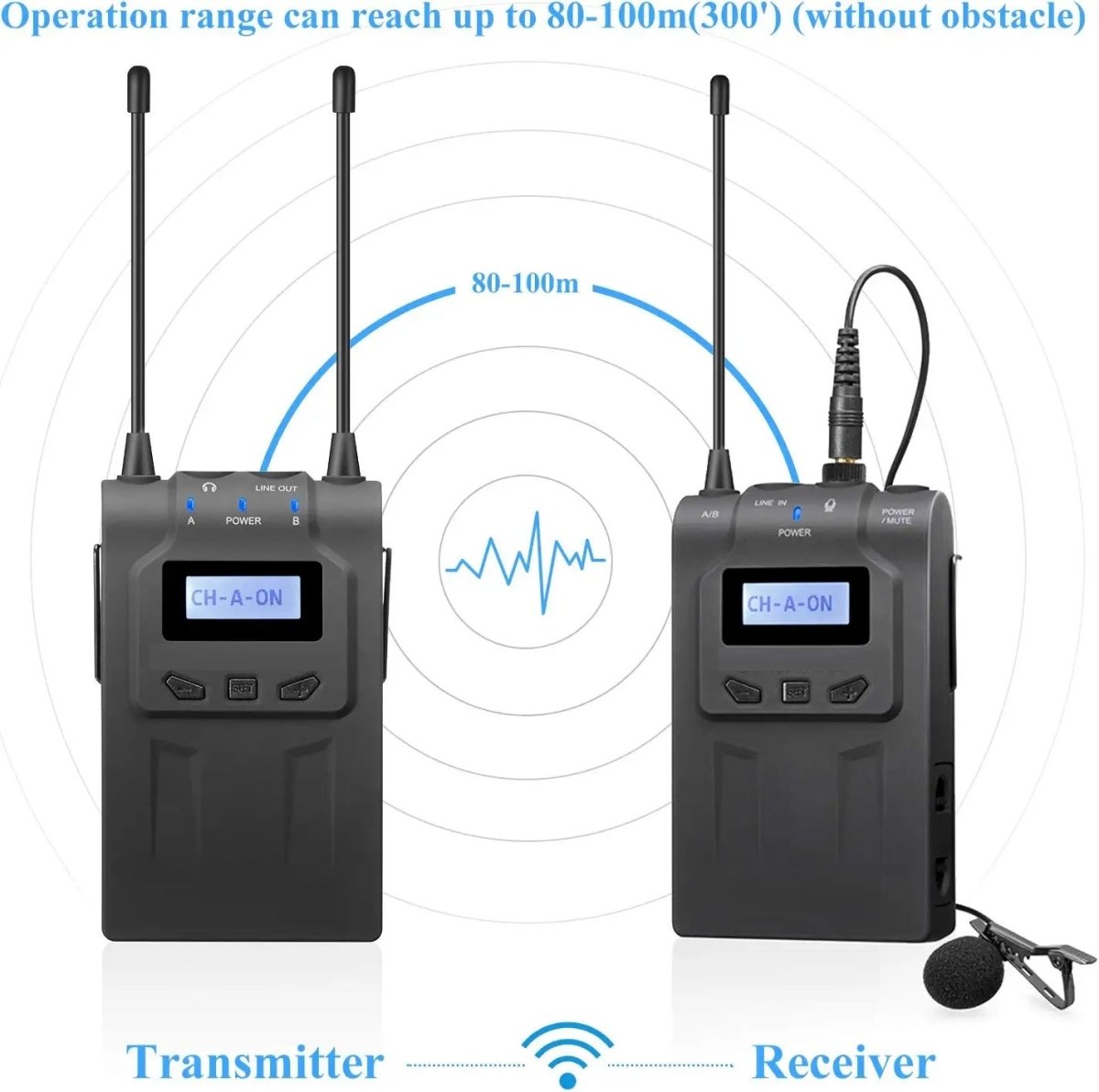 UHF Dual Channel Wireless Microphone System