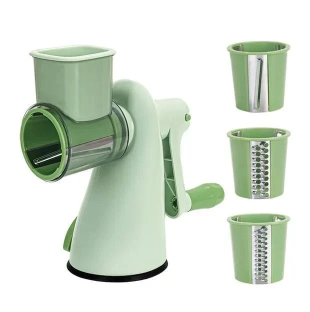 Vegetable Chopper with 3 Rotating Stainless Steel Blades