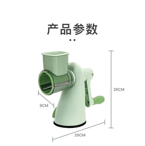 Vegetable Chopper with 3 Rotating Stainless Steel Blades