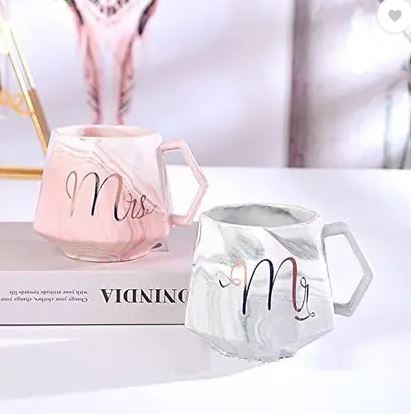 Mr. & Mrs. Marble Pattern Mug