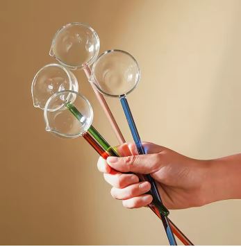 Large Glass Serving Spoon with Long Handle