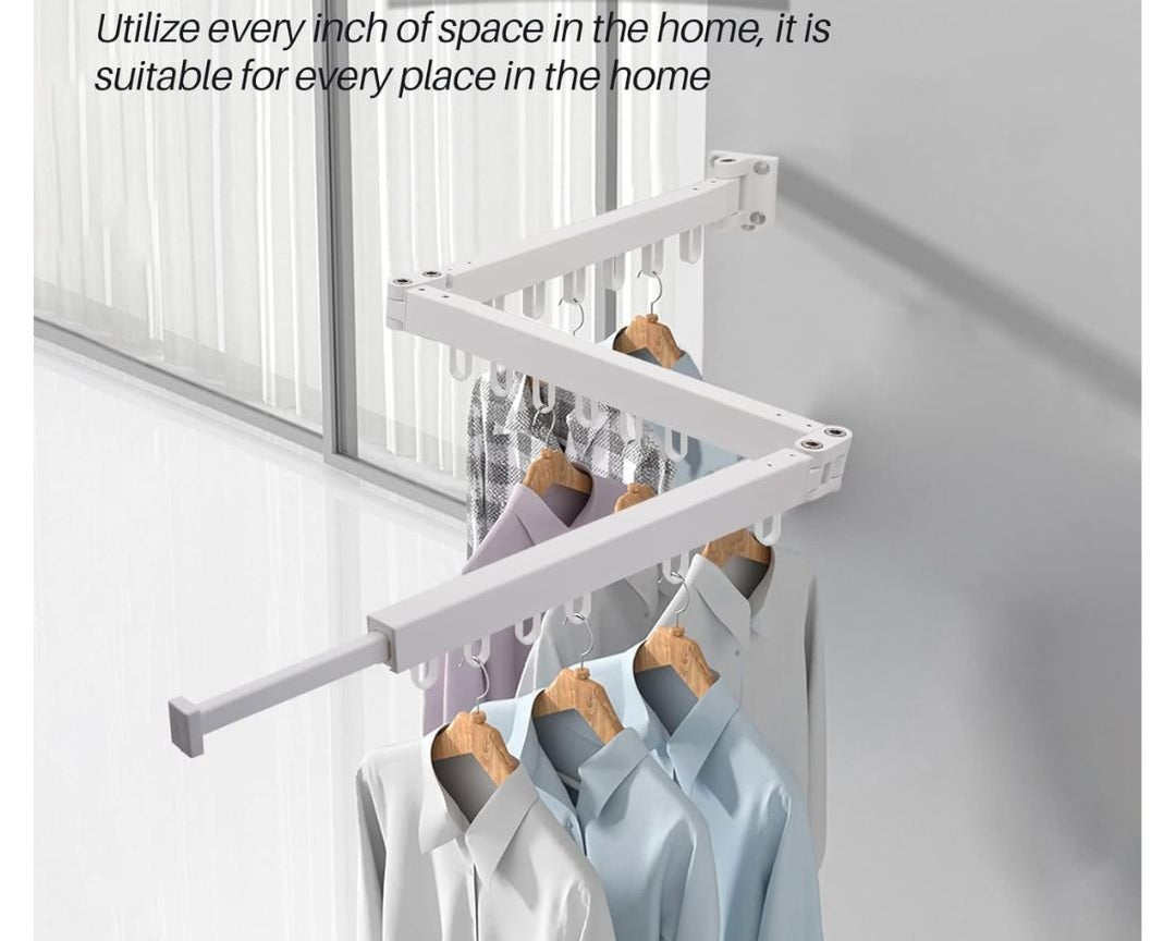 Wall Mounted Extendible Folding Clothes Hanger