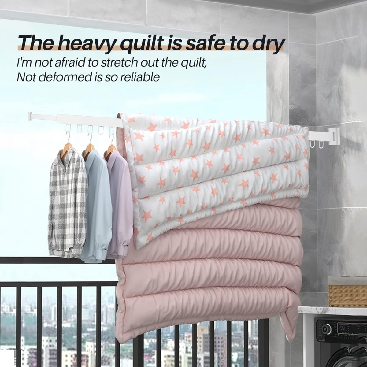 Wall Mounted Extendible Folding Clothes Hanger