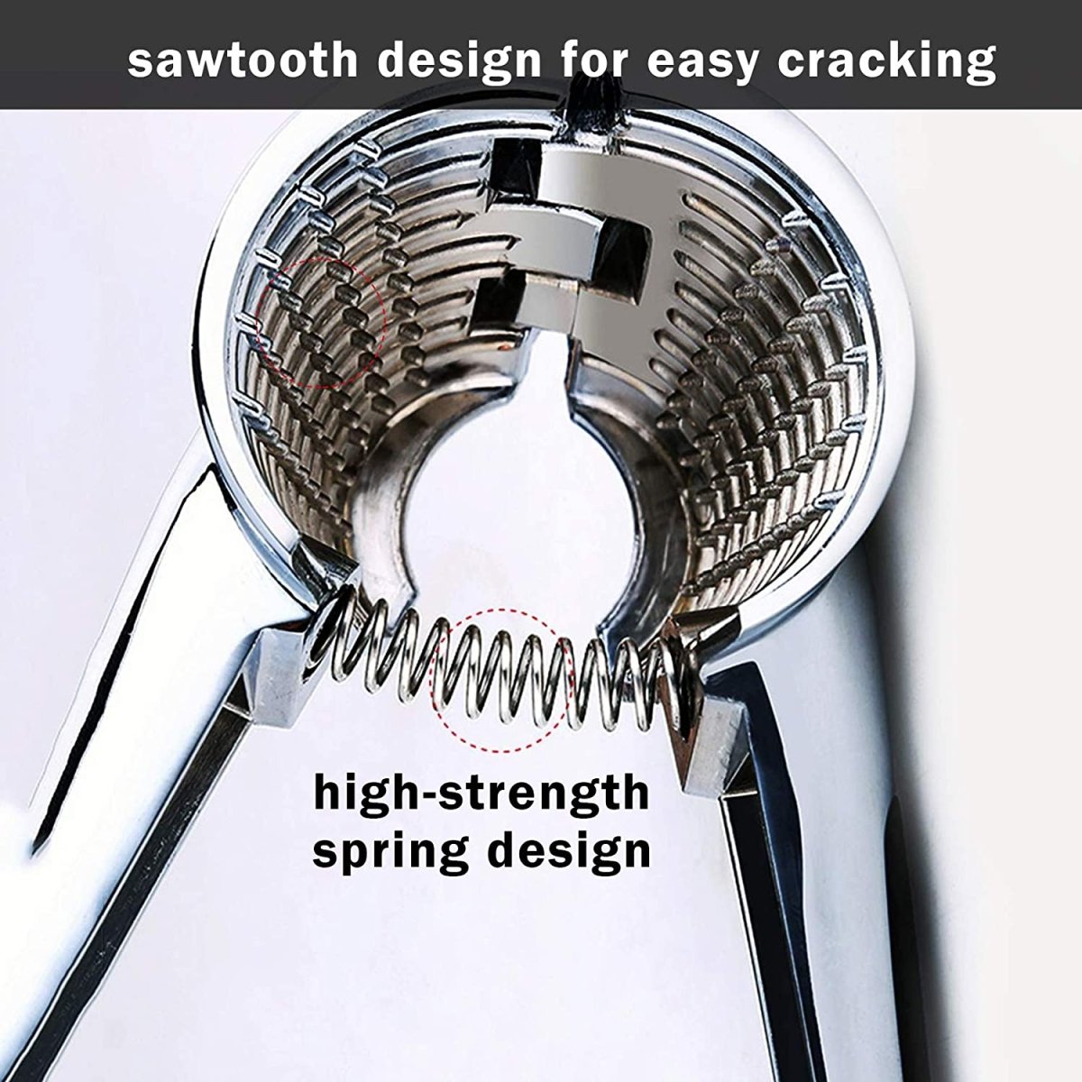 Stainless Steel Walnut Cracker with Non-slip Handle