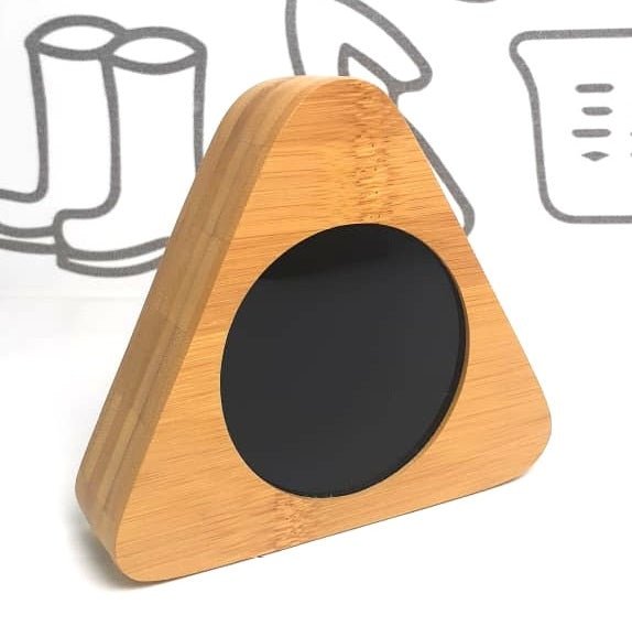 Wooden Digital Triangular Shape Desk Clock, Alarm Clock, LED Desktop Clock, Thermometer, Calendar, Date