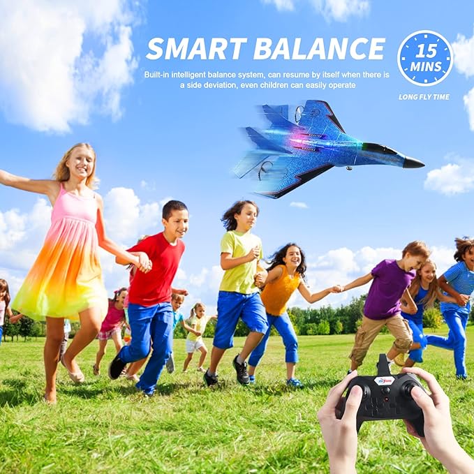 ZY-530 PRO RC Airplanes, Remote Control EPP Foam Aircraft Fighter with LED Light - Multicolor